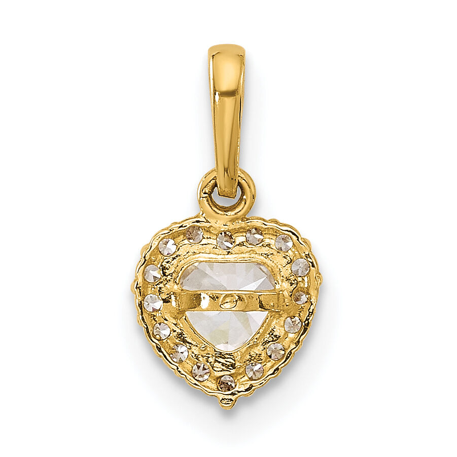 14K CZ Heart Pendant-YC1560