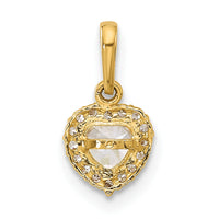 14K CZ Heart Pendant-YC1560