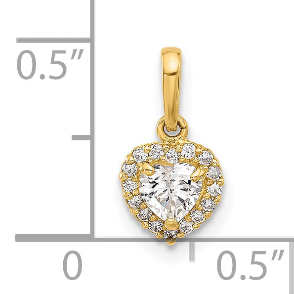 14K CZ Heart Pendant-YC1560