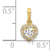 14K CZ Heart Pendant-YC1560