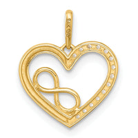 14k Polished CZ Heart w/Infinity Pendant-YC1565