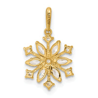 14k Polished CZ Snowflake Pendant-YC1566