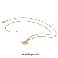14k Polished CZ Snowflake Pendant-YC1566