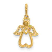 14k Polished CZ Angel Pendant-YC1567