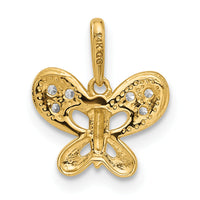 14k Polished CZ Butterfly Pendant-YC1571