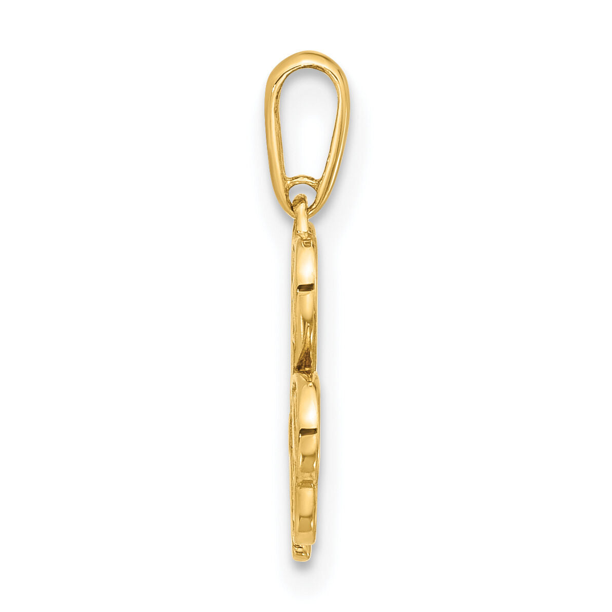 14k Polished Three Leaf Clover Pendant-YC1572
