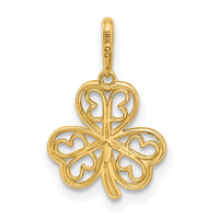 14k Polished Three Leaf Clover Pendant-YC1572