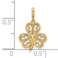 14k Polished Three Leaf Clover Pendant-YC1572