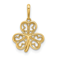 14k Polished Three Leaf Clover Pendant-YC1572