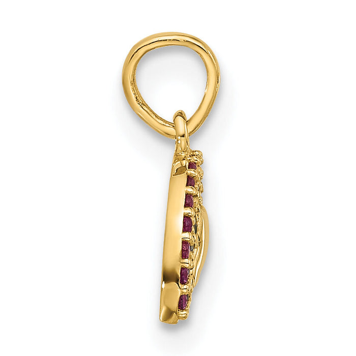 14K Polished Multi-color CZ Rainbow Pendant-YC1576