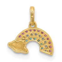 14K Polished Multi-color CZ Rainbow Pendant-YC1576