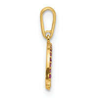 14k Polished CZ Rainbow and Clouds Pendant-YC1577
