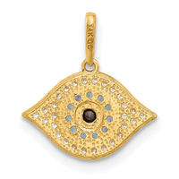 14K Polished Multi-color CZ Evil Eye Pendant-YC1578