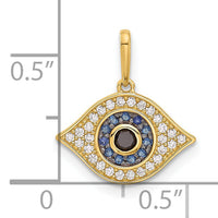14K Polished Multi-color CZ Evil Eye Pendant-YC1578