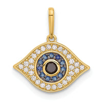 14K Polished Multi-color CZ Evil Eye Pendant-YC1578