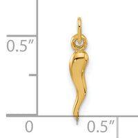 14k Polished Hollow  Italian Horn Pendant-YC1579