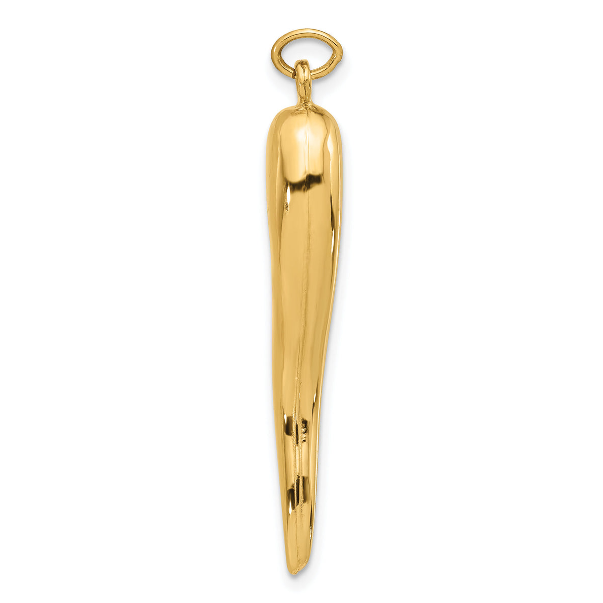 14k Polished Hollow Italian Horn Pendant-YC1581