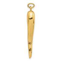 14k Polished Hollow Italian Horn Pendant-YC1581