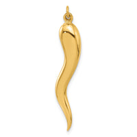14k Polished Hollow Italian Horn Pendant-YC1581