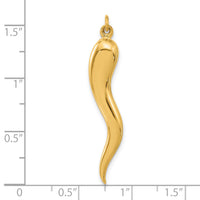 14k Polished Hollow Italian Horn Pendant-YC1581