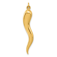 14k Polished Hollow Italian Horn Pendant-YC1581