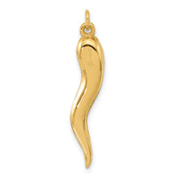 14k Polished Hollow Italian Horn Pendant-YC1582