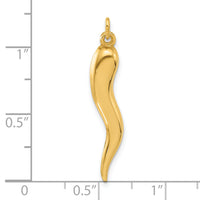 14k Polished Hollow Italian Horn Pendant-YC1582