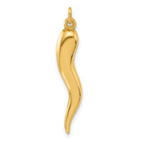 14k Polished Hollow Italian Horn Pendant-YC1582