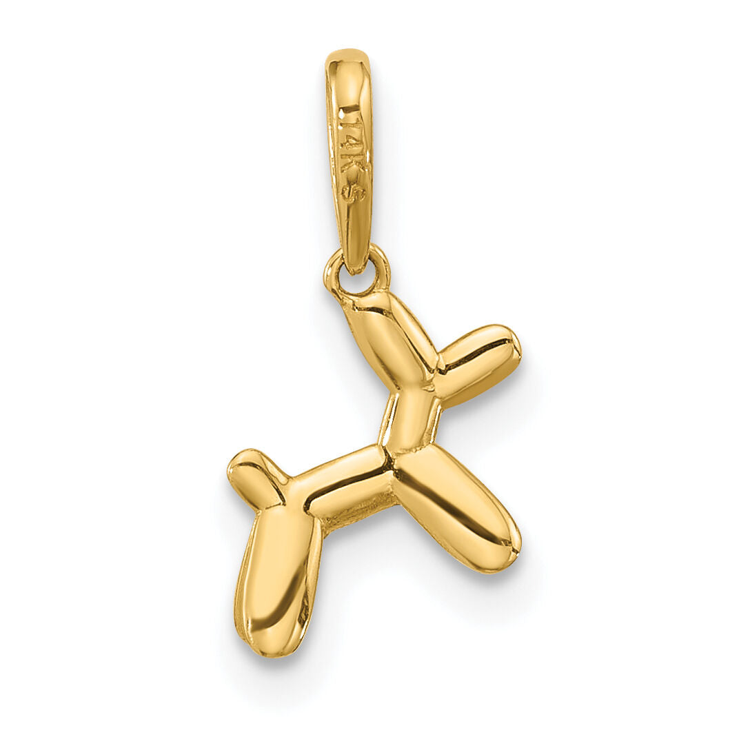 14K Polished 3D Balloon Puppy Pendant Charm-YC1588