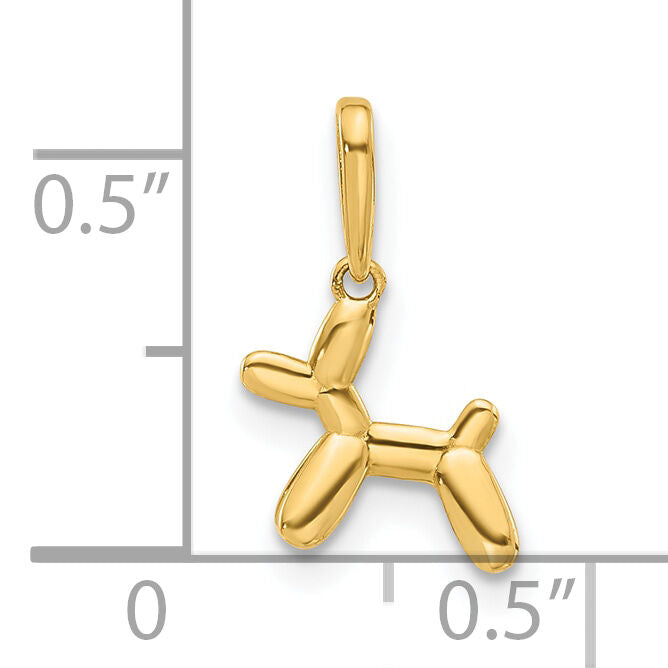 14K Polished 3D Balloon Puppy Pendant Charm-YC1588
