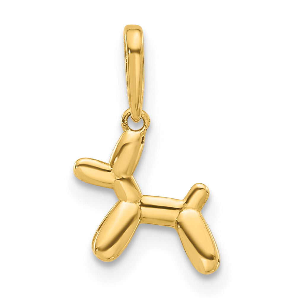 14K Polished 3D Balloon Puppy Pendant Charm-YC1588