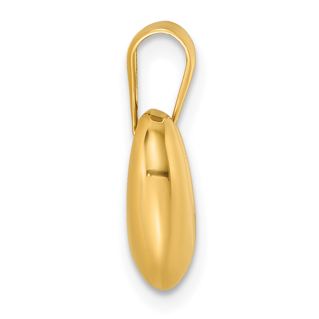 14K Polished Puffed Heart Pendant-YC1599