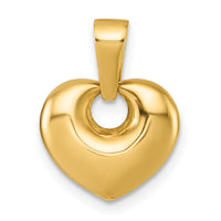 14K Polished Puffed Heart Pendant-YC1599