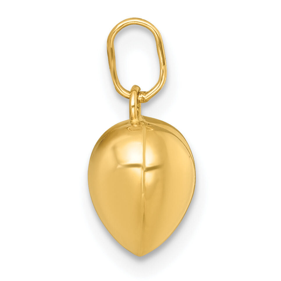 14k Polished 3D Heart Charm Pendant-YC1601