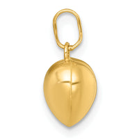 14k Polished 3D Heart Charm Pendant-YC1601