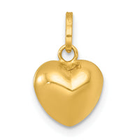 14k Polished 3D Heart Charm Pendant-YC1601
