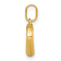 14k Polished Open Heart Charm Pendant-YC1603