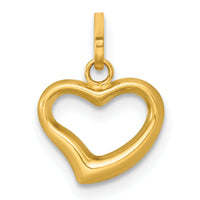 14k Polished Open Heart Charm Pendant-YC1603