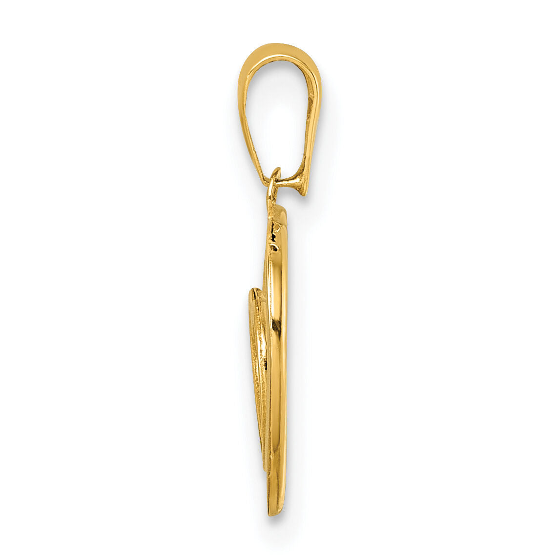 14K Polished Double Heart Pendant-YC1605