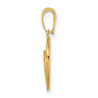 14K Polished Double Heart Pendant-YC1605