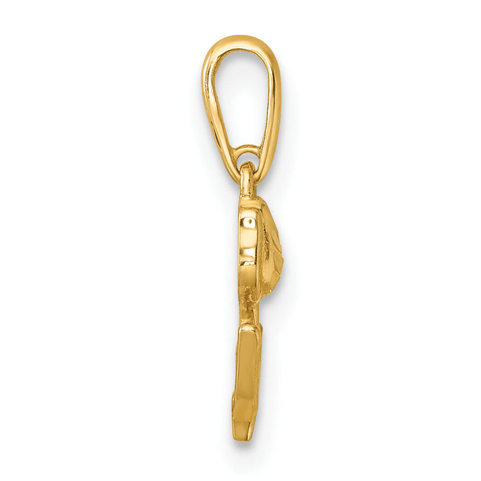 14k Polished and Diamond-cut Tulip Pendant-YC1611