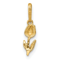 14k Polished and Diamond-cut Tulip Pendant-YC1611