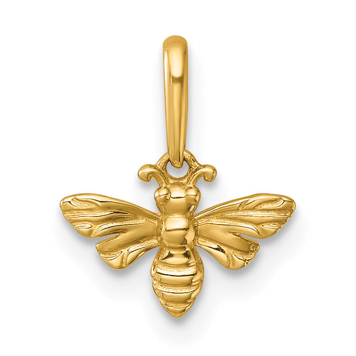 14k Polished Bee Pendant-YC1612