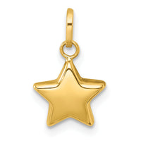 14k Polished 3D Star Charm Pendant-YC1616