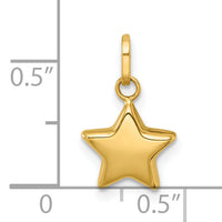 14k Polished 3D Star Charm Pendant-YC1616