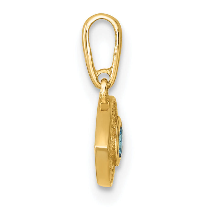 14k Polished CZ Evil Eye Pendant-YC1617