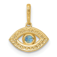14k Polished CZ Evil Eye Pendant-YC1617