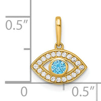 14k Polished CZ Evil Eye Pendant-YC1617