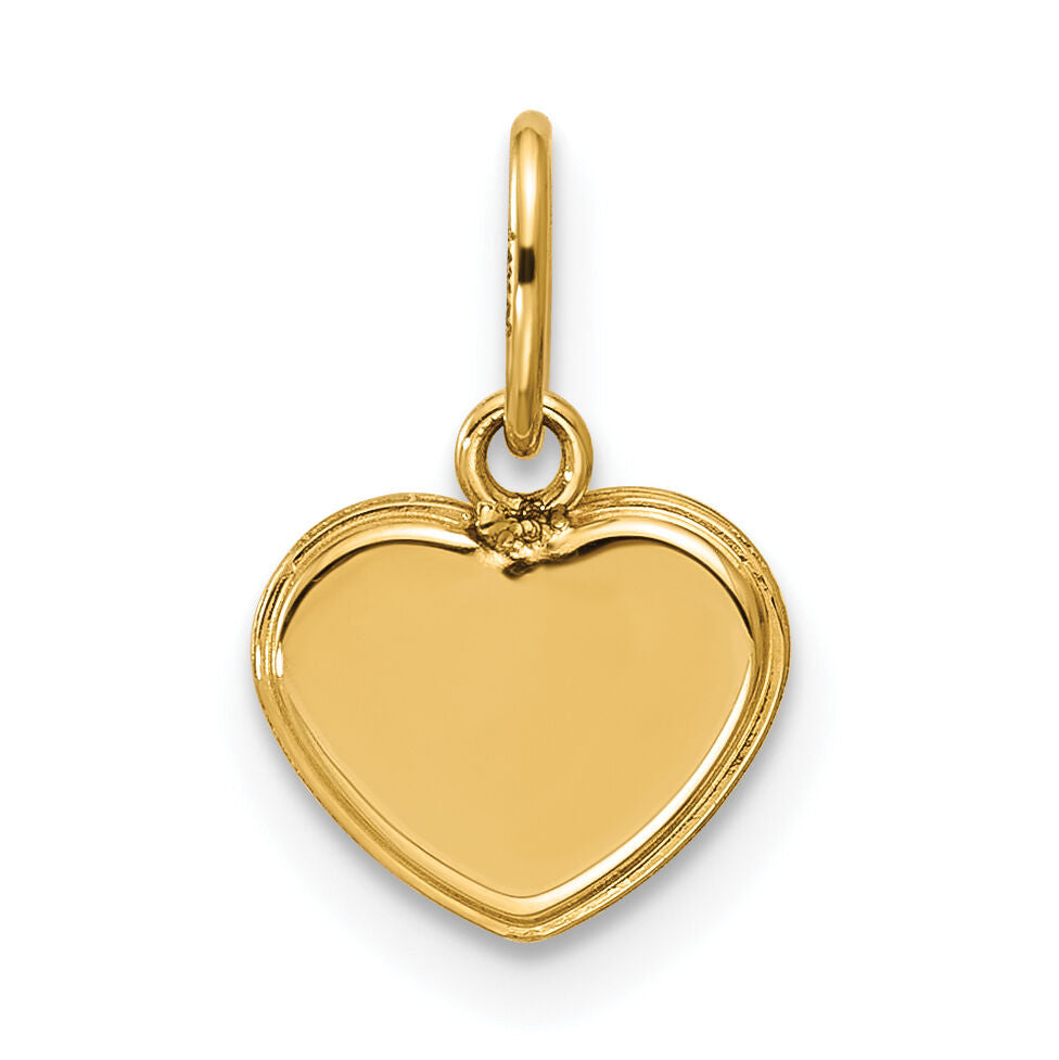 14K Polished Mother of Pearl Heart Pendant-YC1623