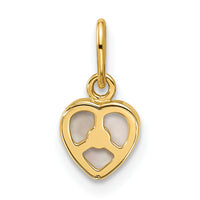 14K Polished Mother of Pearl Heart Pendant-YC1624